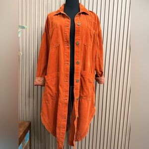 Anthropologie Pilcro Burn Orange Duster Cardigan Jacket Small